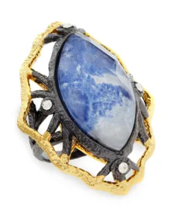 Statement ring med blå sodalit
