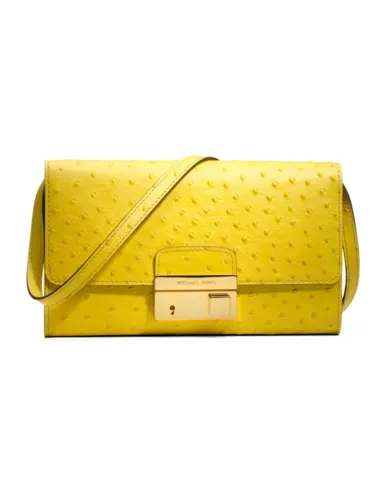 Gul læder clutch taske