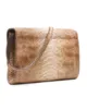 Læder clutch taske med python print