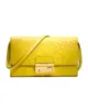 Gul læder clutch taske