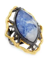 Statement ring med blå sodalit
